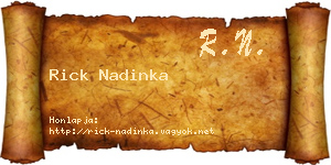 Rick Nadinka névjegykártya